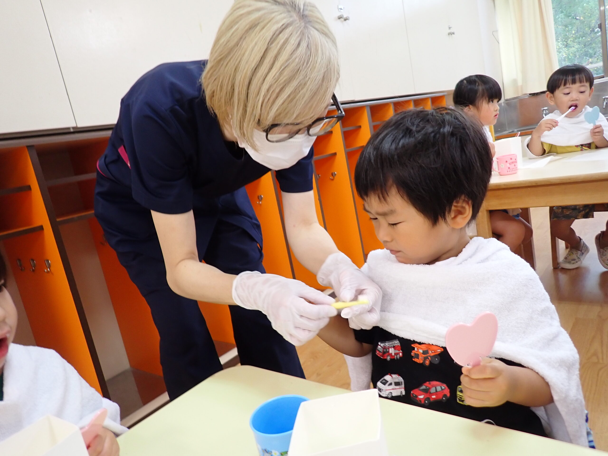 歯科教室がありました！【真野第一保育園　さくら組】