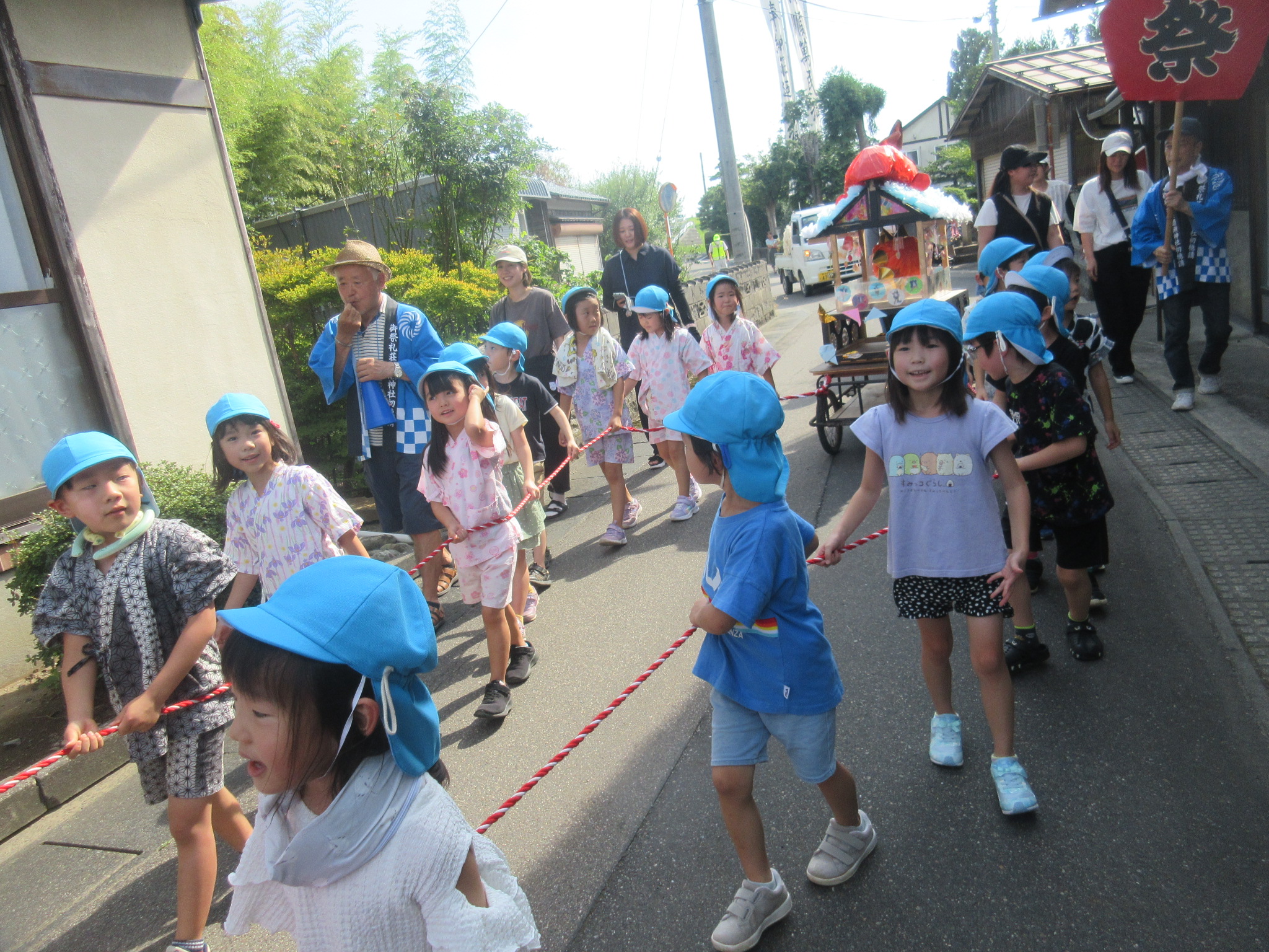 地域のお祭りに参加しました🏮👘🌞【白根そよ風保育園　たいよう組】